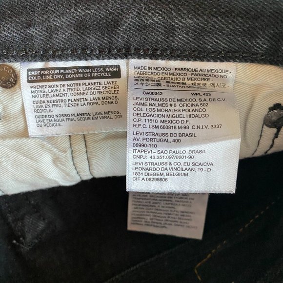 Levis 501 Straight Leg Button Fly Original Fit Jeans Dyed Black 34x30 - Picture 6 of 10